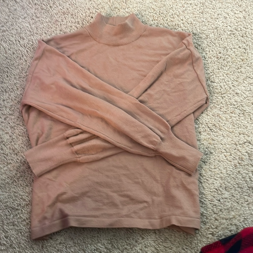 Tan brown turtle neck long sleeves brand is LASCANA